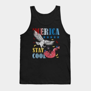 Merica Funny Eagle and Salamander Stay Cool Popsicle Tank Top